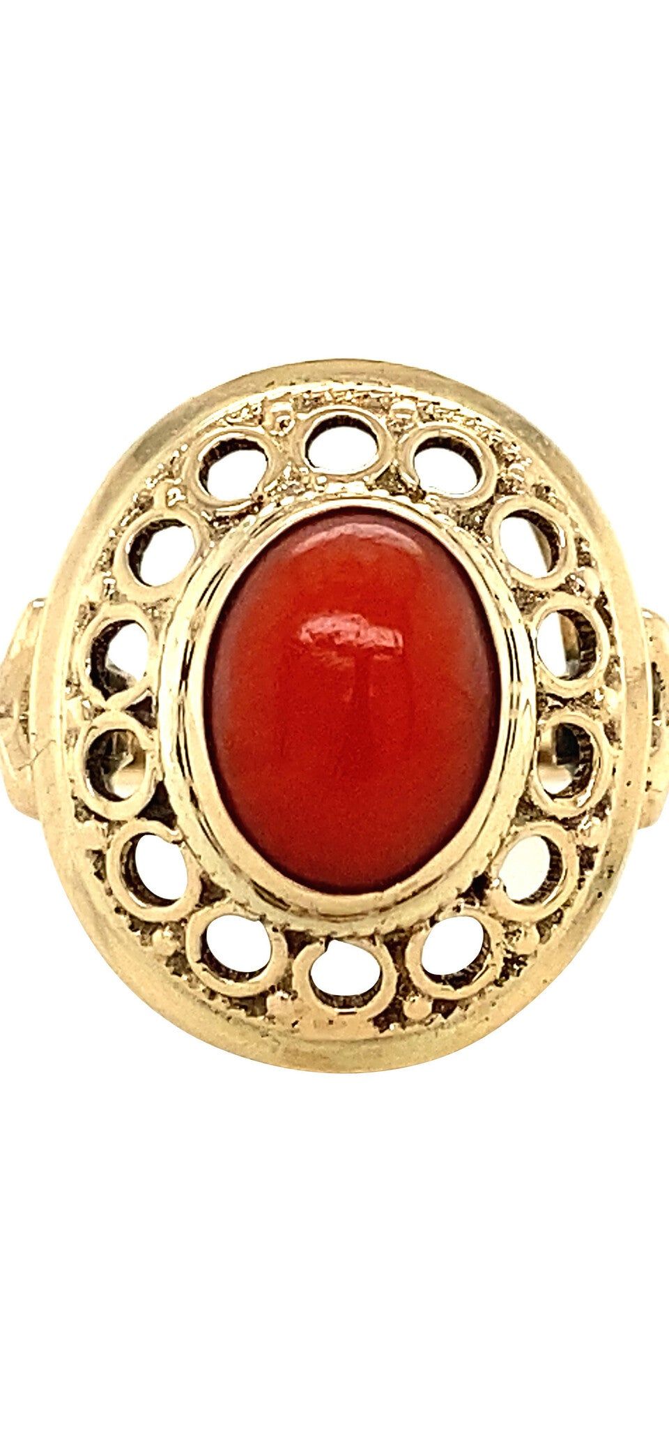 Vintage 14K Gold Ring with Red Coral